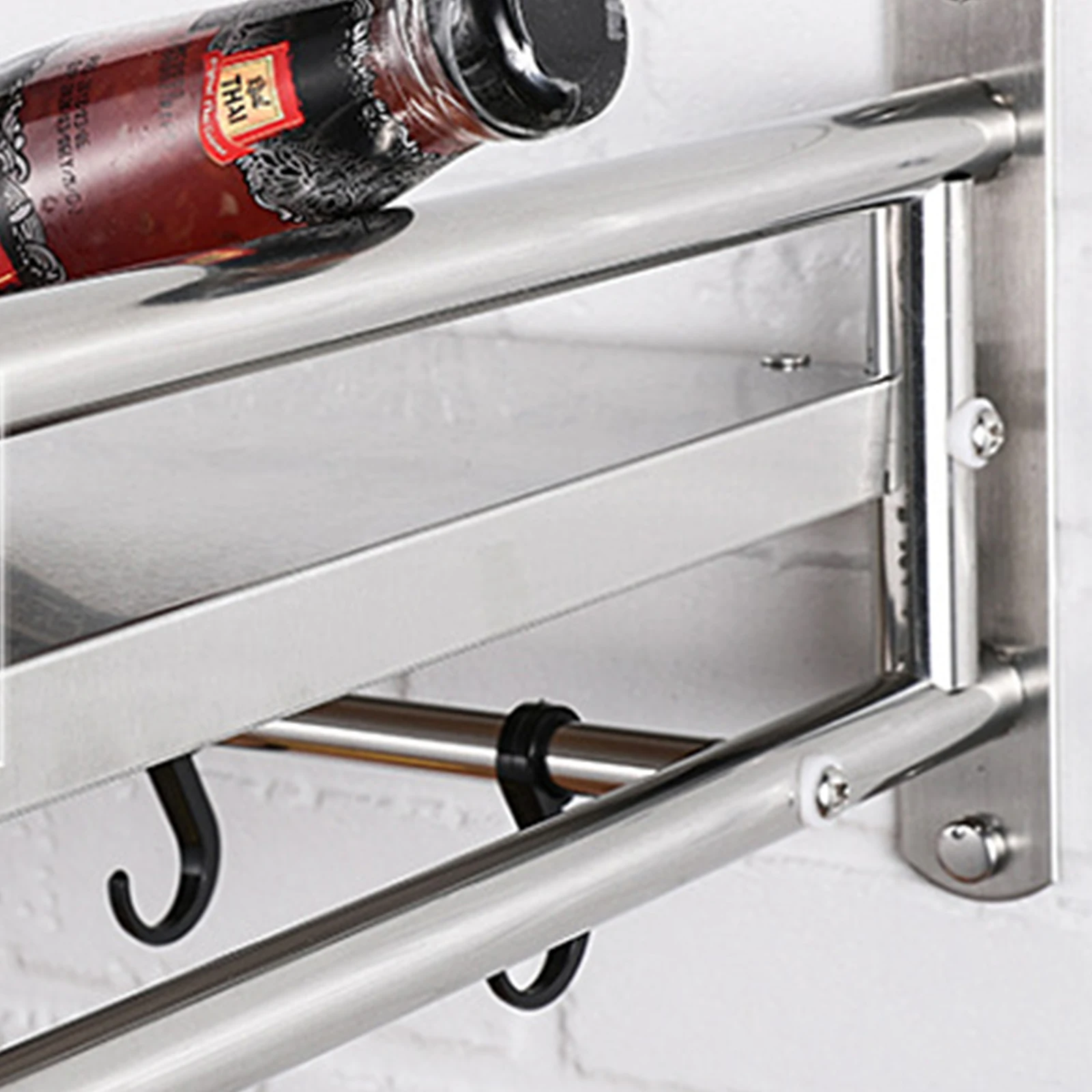 Microwave Oven Rack Stainless Steel Microwave Oven Shelf Wall-Mounted Kitchen Shelf Kitchen Shelves Counter - Image 26