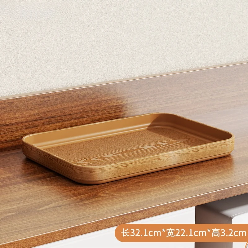 Extra-Thick Wood Grain Rectangular Serving Trays - Multi-Purpose Plates for Home Kitchen, Restaurant & Commercial Catering Use - Image 12