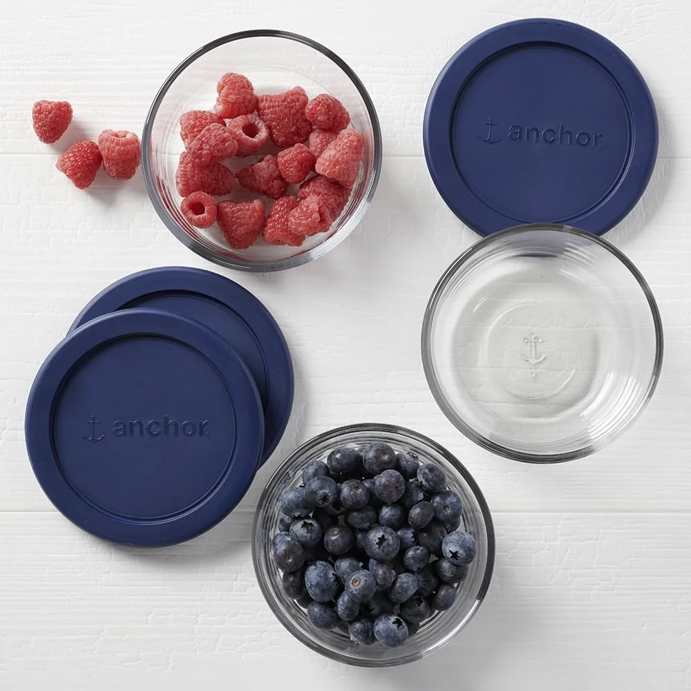 Glass Storage Containers Set of 3 BPA-Free Food Storage Round 2 Cup Microwave Safe Dishwasher Safe Stackable Storage Jars - Image 2
