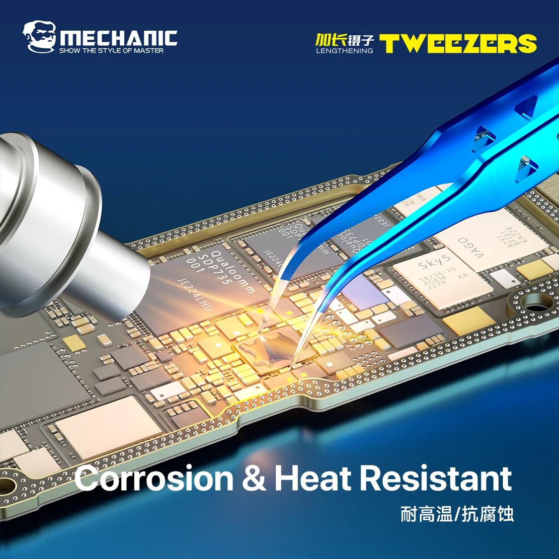 MECHANIC Aac-14/15 High Precision Stainless Steel Tweezers Hole Heat Dissipation for Phone Repair Flying Wire Spot Welding Clip - Image 12