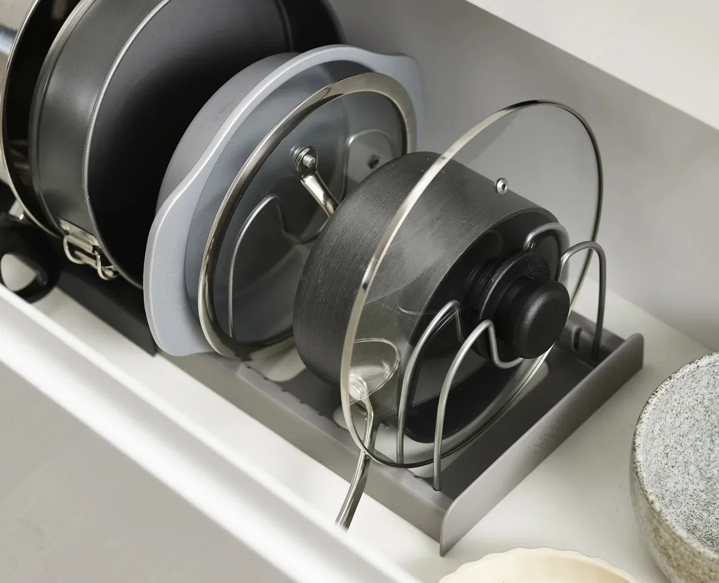 Expandable Pots and Pans Storage Rack for Cabinets Pot and Lid Holder with 6 Adjustable Shelves for Kitchen Organization Tools - Image 10
