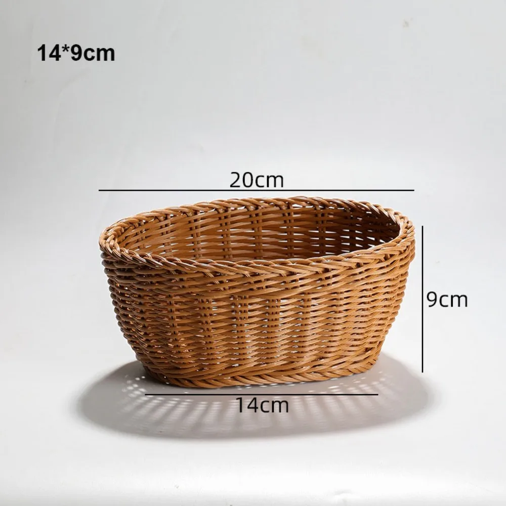 New Hardness Rattan Wicker Woven Serving Baskets Household 10 Styles Handwoven Bread Fruit Vegetables Basket Rattan Basket - Image 7